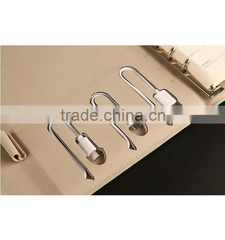 Plaro 2016 new promotion notebooks power bank with leather handbags