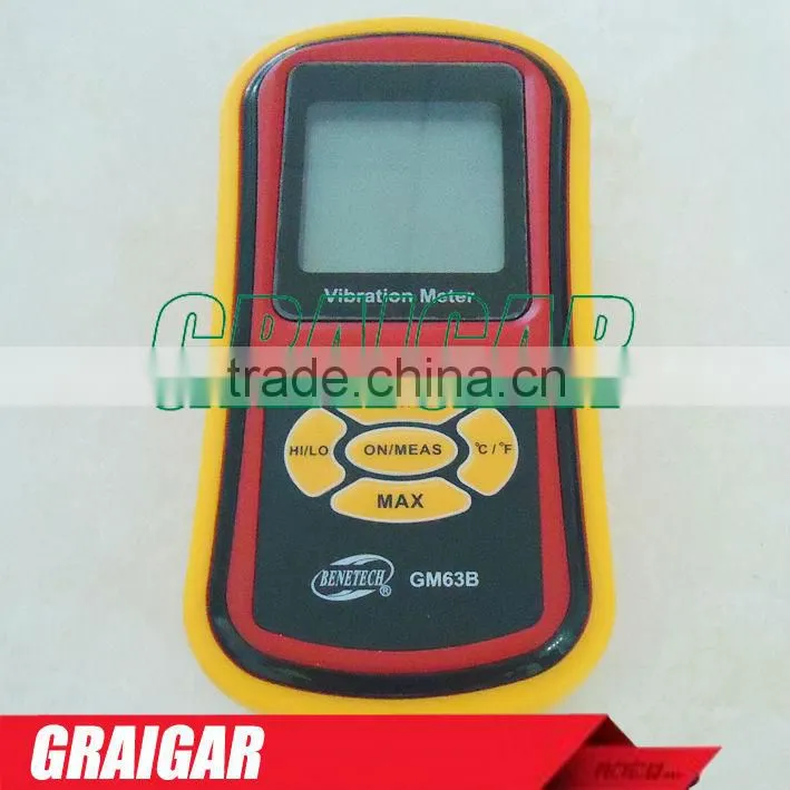 GM63B Digital Vibrometer, vibrometer tester,Vibration Meter 0.1-199.m/S2 peak(rms*v2)