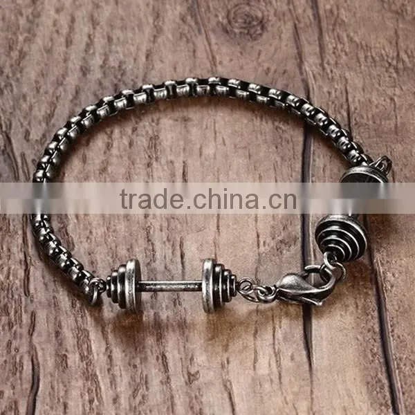 High Quality Vintage Dumbbell Stainless Steel Bracelet