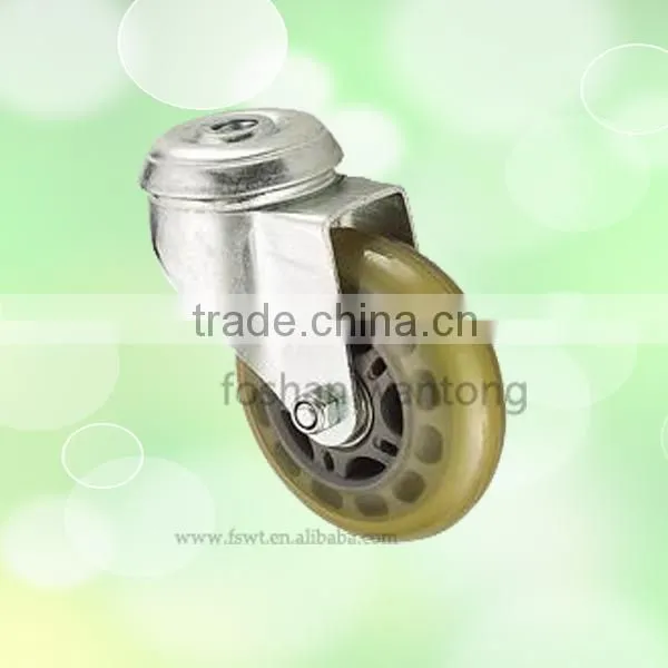 All Size Threaded Stem With Lock Transparent PU Furniture Caster Wheel