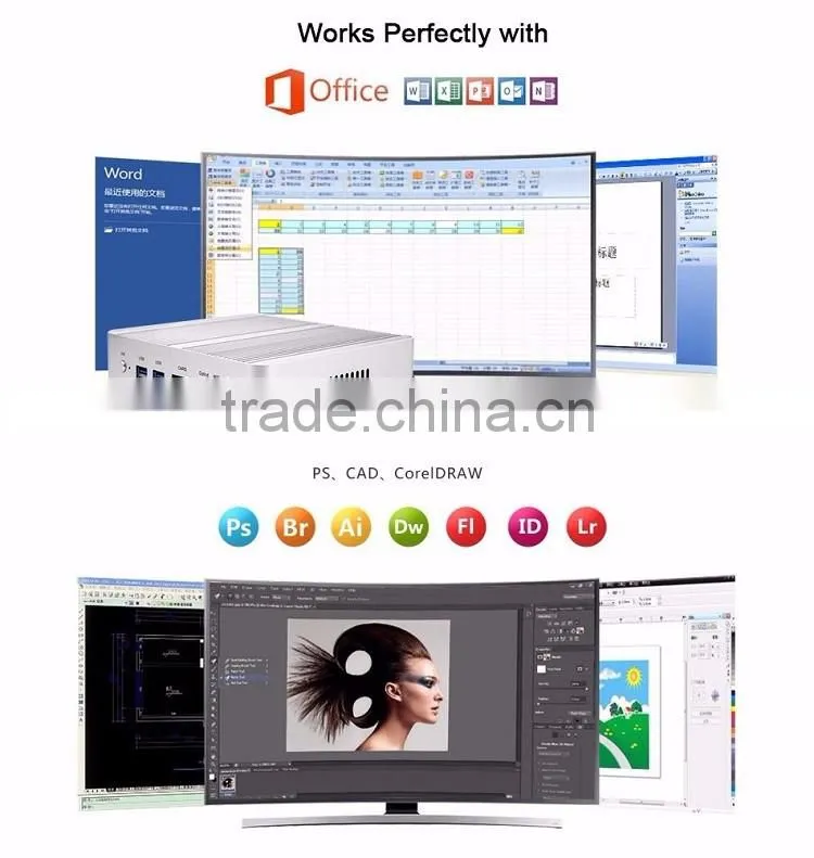 Partaker B3 Business 2 Ethernet Mini PC Fanless Linux Embedded Computer with Intel Core I5 4258u 5200u 5250u Processor
