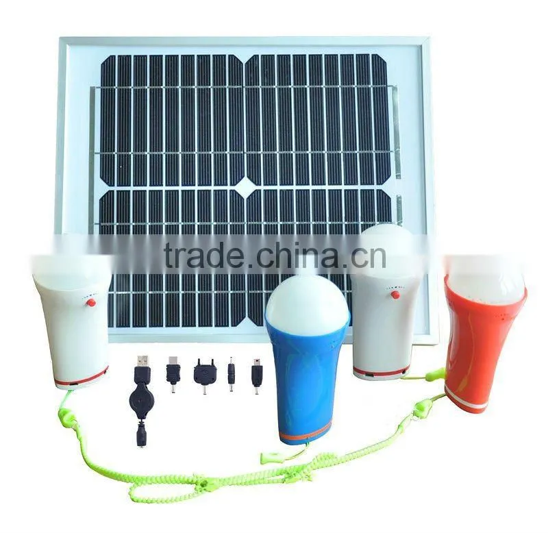 10w portable led solar light with USB simple solar home lighting system for bulbs solar lighting kit charged by sun as torch