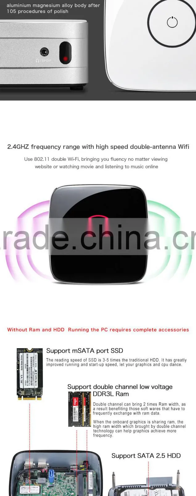 Mini barebone computer Mr. nuc form Guangdong with OEM