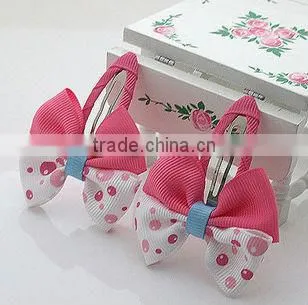 fashion textile bow shaped alloy hair clip