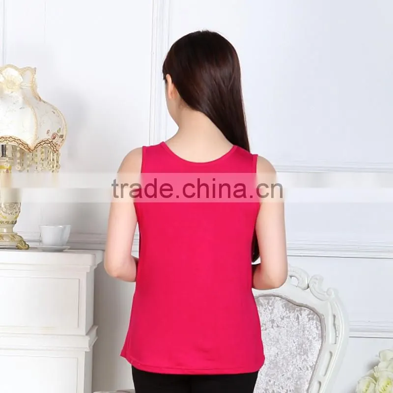 Pregnant Maternity Nursing Tops Breastfeeding Sleeveless O-Neck Vest T-Shirt for Mother