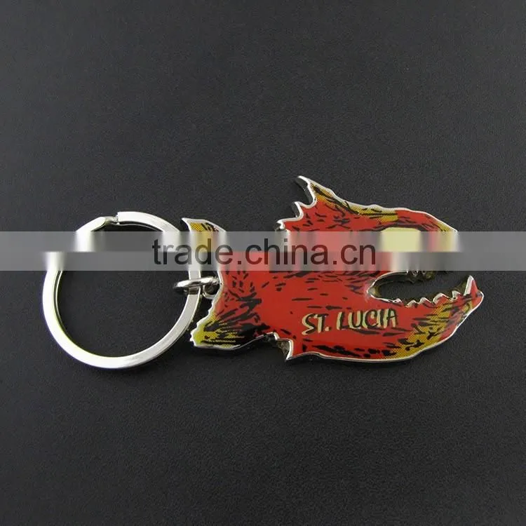 Fish Shaped Metal Bottle Opener Keychain Keyring Key Chain Ring