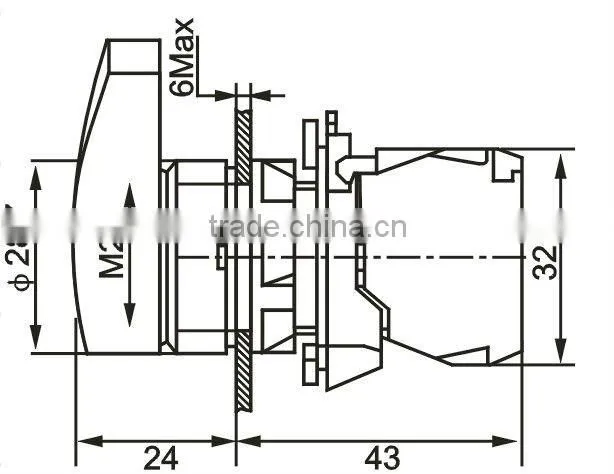 rotary switch, 2 or 3 position selector switch with long handle,silver contact XB5-AJ
