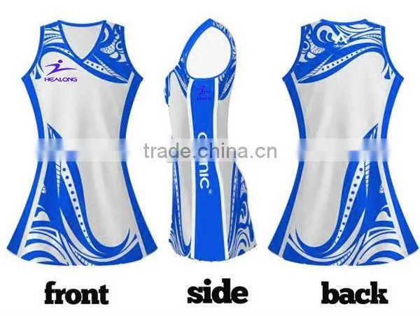 woman wear full subliamtion sexy lycra netball uniforms