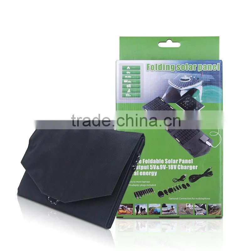 dual usb port solar charger foldable 14w