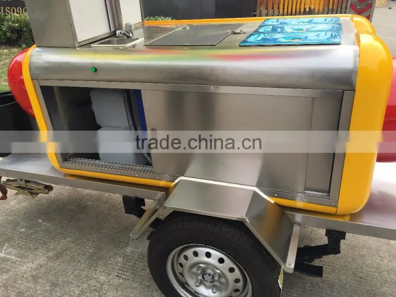 churros pastry hot dog food kiosk food trailer / china made coffee cart trailer & truck van cart / guava salad food trailer
