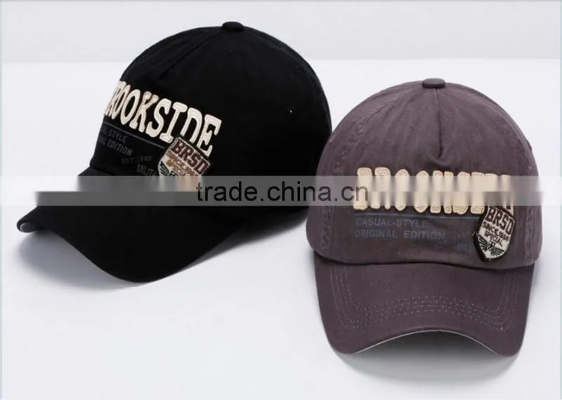 custom logo high quality flat embroidery washed sports caps