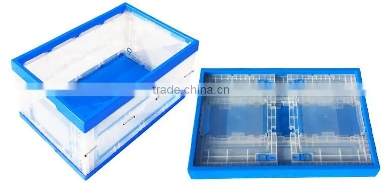 Recyclable fruit storage plastic collapsing folding crate