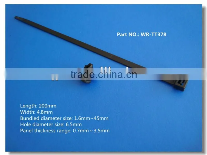 High quality High flexibility self locking nylon cable tie with clip for car