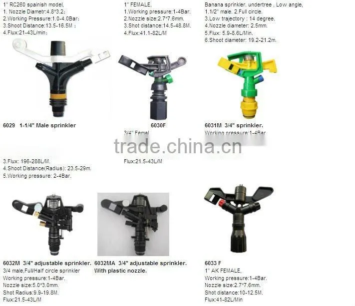 1'' rotary nozzle water irrigation sprinkler