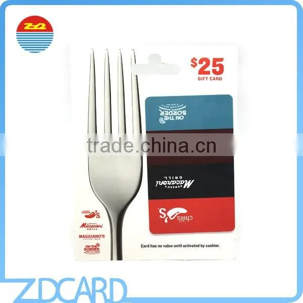 Barcode PVC Plastic Card with Cardboard/Paper Holder for Gift Card