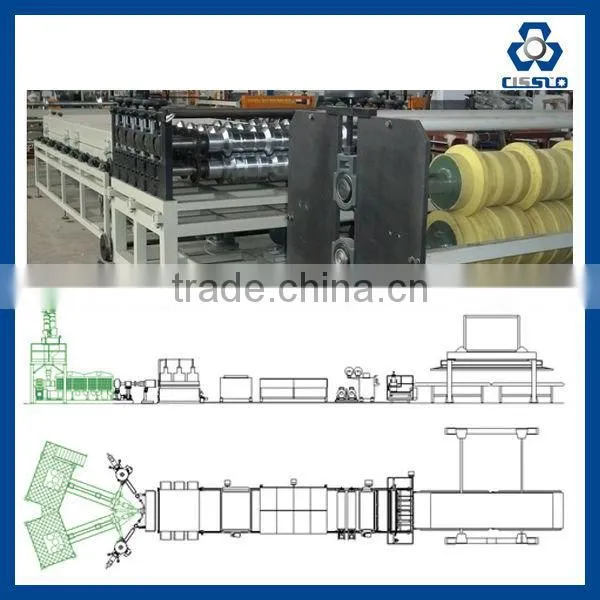 Corrugated roof sheet extrusion machine
