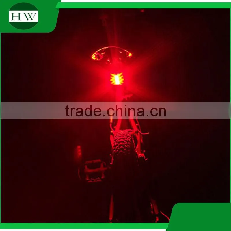 Bicycle tail and rear lights rechargeable usb waterproof shockproof 4 flash warning modes laser 4 led bike light bicycle light