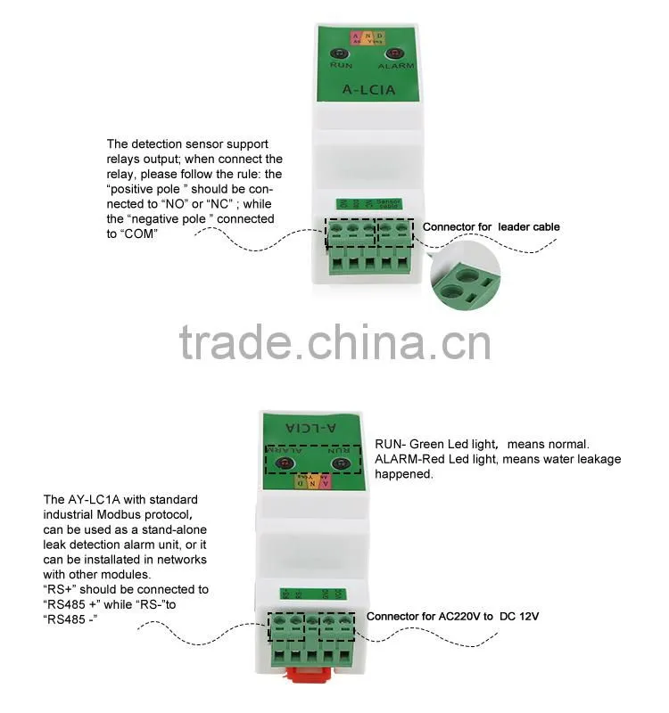 Data center using water leak detection moduel water leak alarm panal