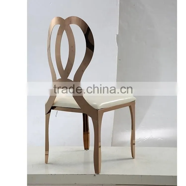 latest banquet rose gold stainless steel dining chair with dinner