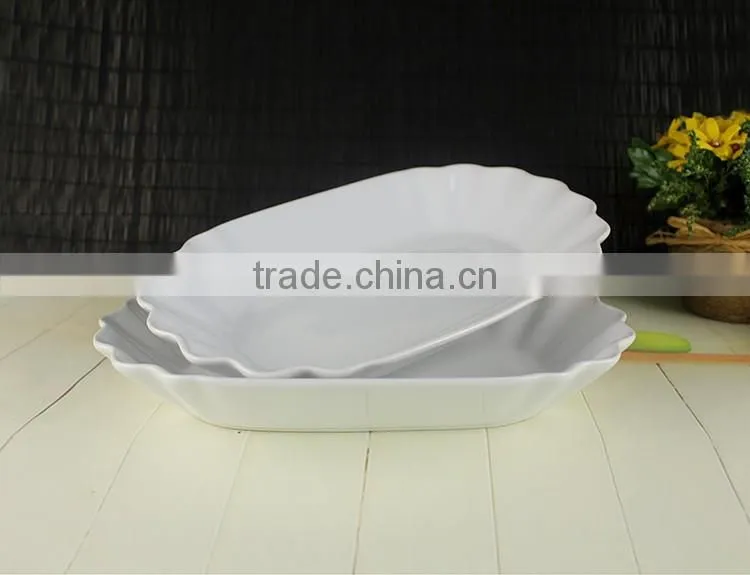 2017 Factory supplies fluted edge dinnerware serving food tray