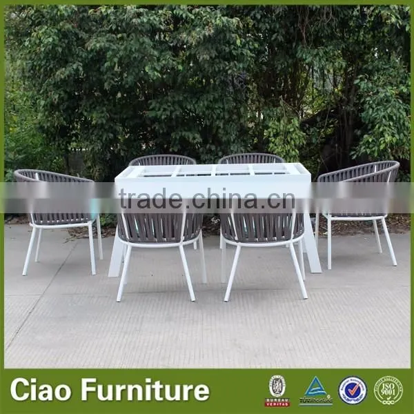 Cast aluminum furniture outdoor dining table set