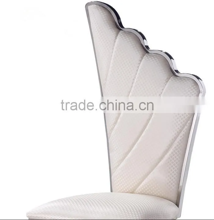B8069 angel wing white leather recliner dining chair
