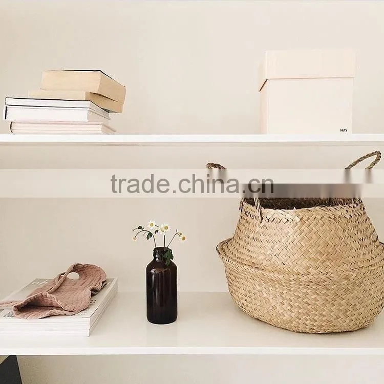 Natural belly seagrass basket / planter for home decoration