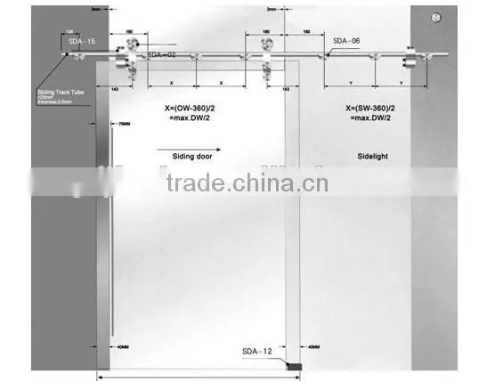 JINXIN frameless fancy glass door system sliding door with manufacture price