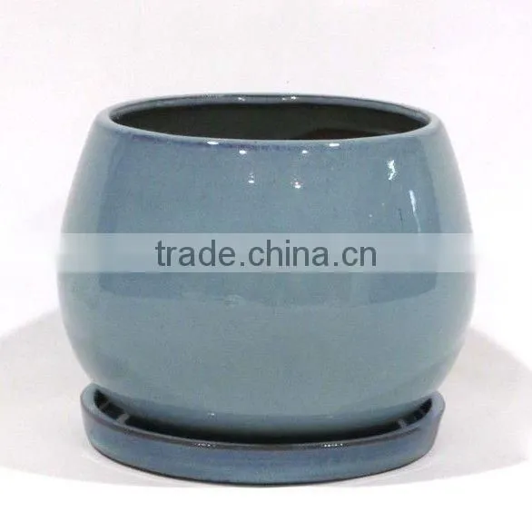 2012 hot sale Ceramic Indoor Pot with saucer