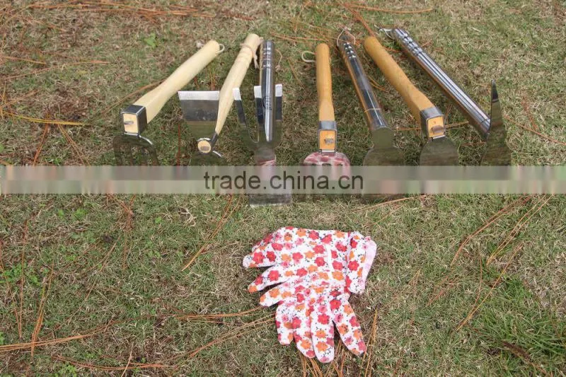 high quality 3 prong garden hoe with wooden handle