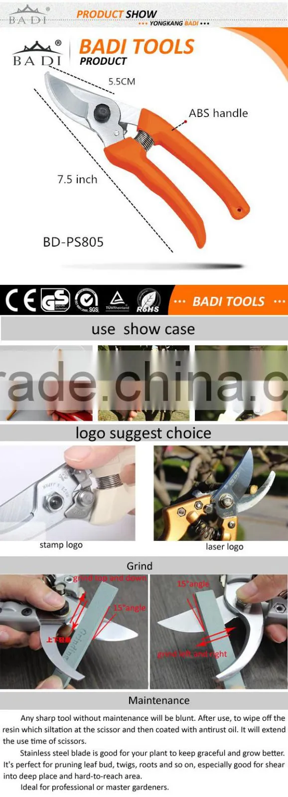 Carbon Steel Blades Garden Bonsai Pruning shears