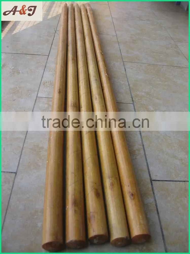 varnished wooden spade handle