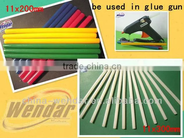 6 pieces transparent hot melt glue stick 7mm x 100mm size,hot melt glue stick