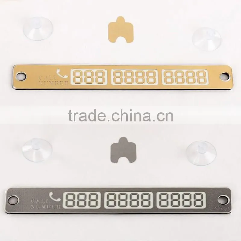 Temporary Car Parking Card Telephone Number Card Notification Night Light Sucker Plate Car Styling Phone Number Card