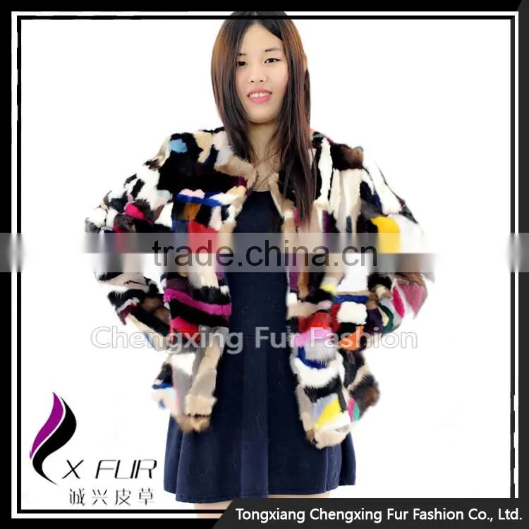 CX-G-A-36 Mink Patchwork Fur Clothing Fashion 2016