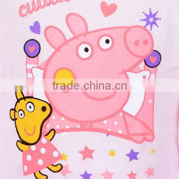 New Pink Cartoon Pig Printing children's Baby Girls long sleeve Pajamas Sleepwears Suits SV004461