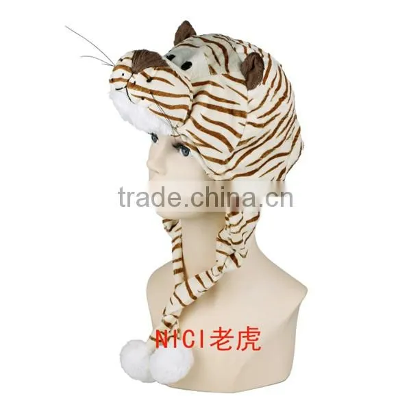 Fashion custom animal hats with paws plush animal head hat