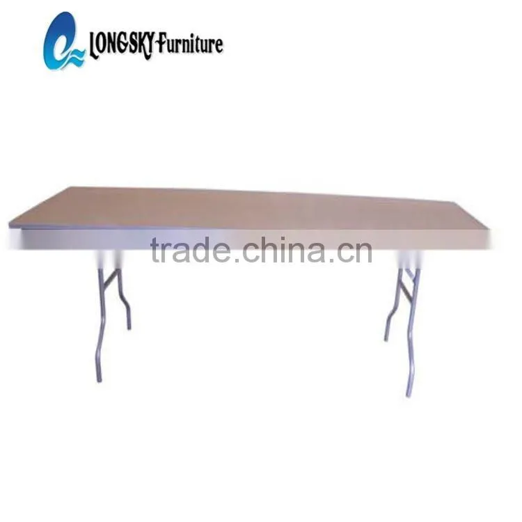 high quality plywood folding long table/plywood rectangular banquet table