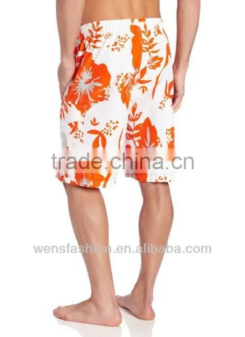 Men's Woven Metallic Flower Swimming Short Pants
