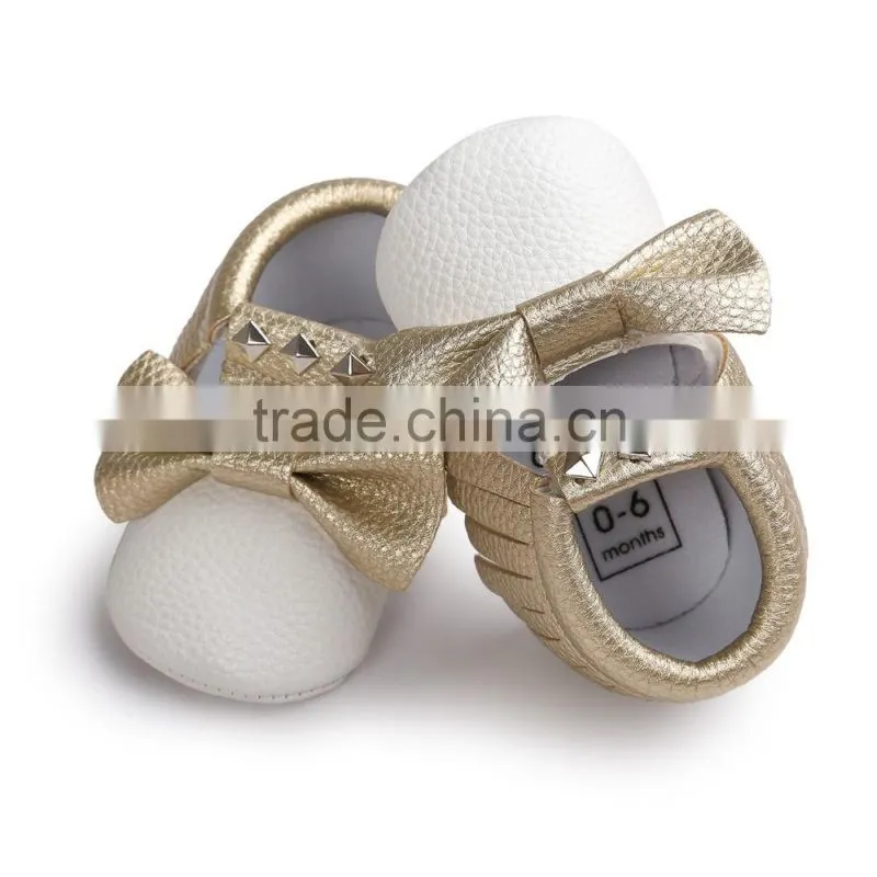 Rivet design fashion moccasins for baby, baby rivet moccasins