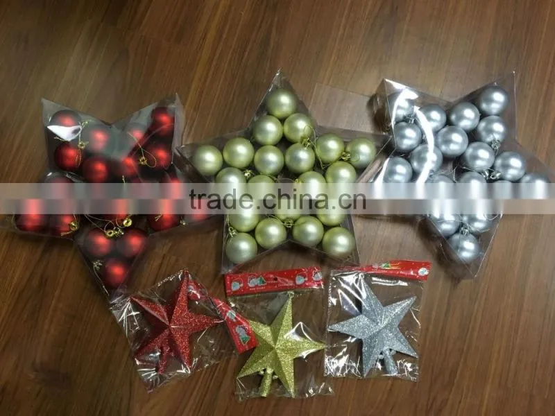 Christmas bulbs in star case