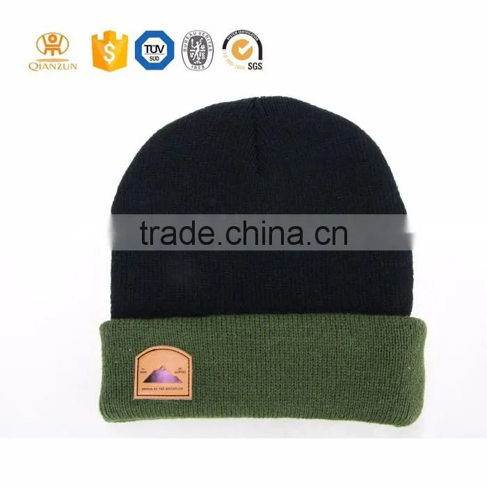 Wholesale custom winter 100% cotton beanie hat