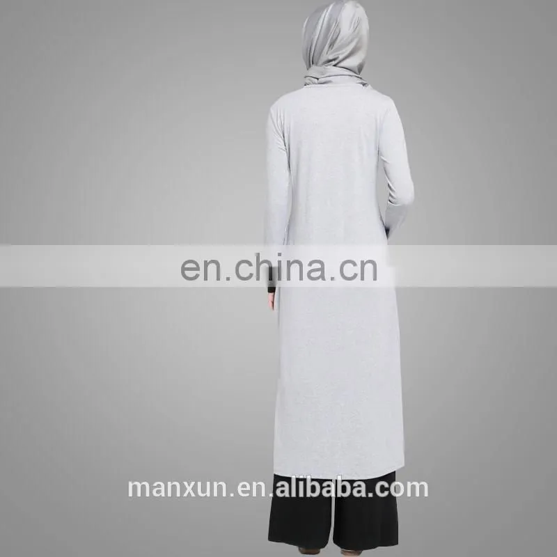 New Design Adults Age Group Casual Women Islamic Clothing Muslim Autumn Suit Long Sleeve Side Slit Sportive Tunic Tops