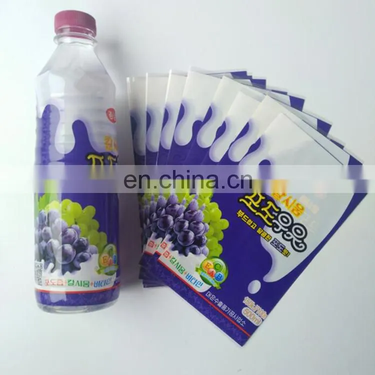 Guangzhou PET/PVC shrinkable shrink wrap plastic film for beverage bottle packaging