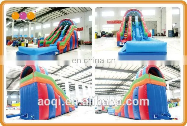 AOQI hot sale with free EN14960 certificate inflatable pool water slide colorful pvc tarpaulin inflatable water slide for sale