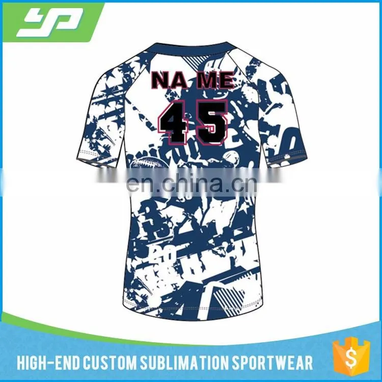 Heat transfer digital printing dry fit custom rugby jersey sublimation