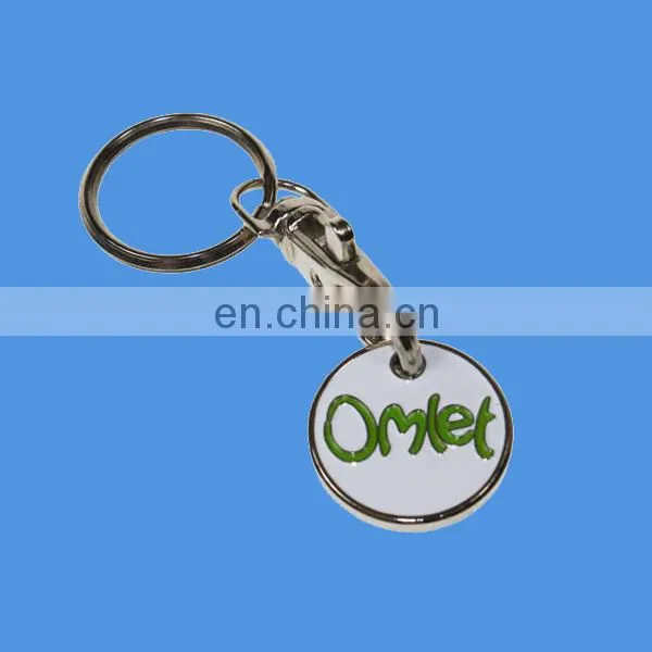keychain custom logo pound size coin holder