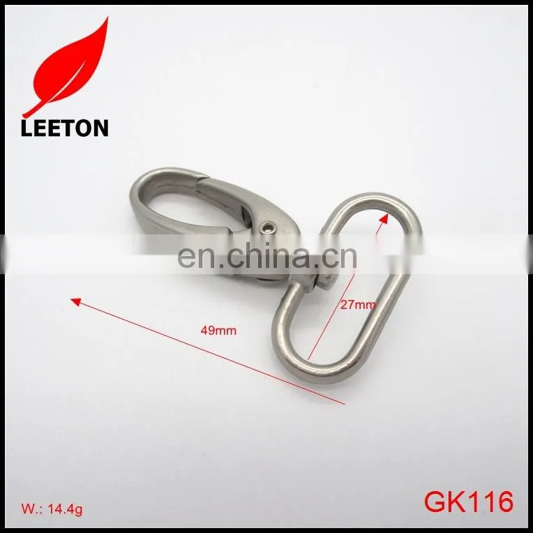 Factory supply zinc alloy matte nickle bag snap hook
