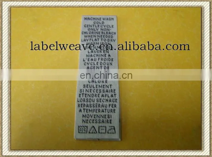 centre folding garment washing woven label