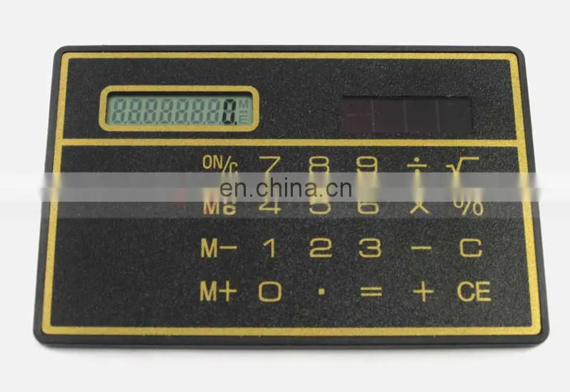 Solar Power Promotion Gift Thin Pocket 3mm Thickness Waterproof Pouch Bag Mini Card Calculator